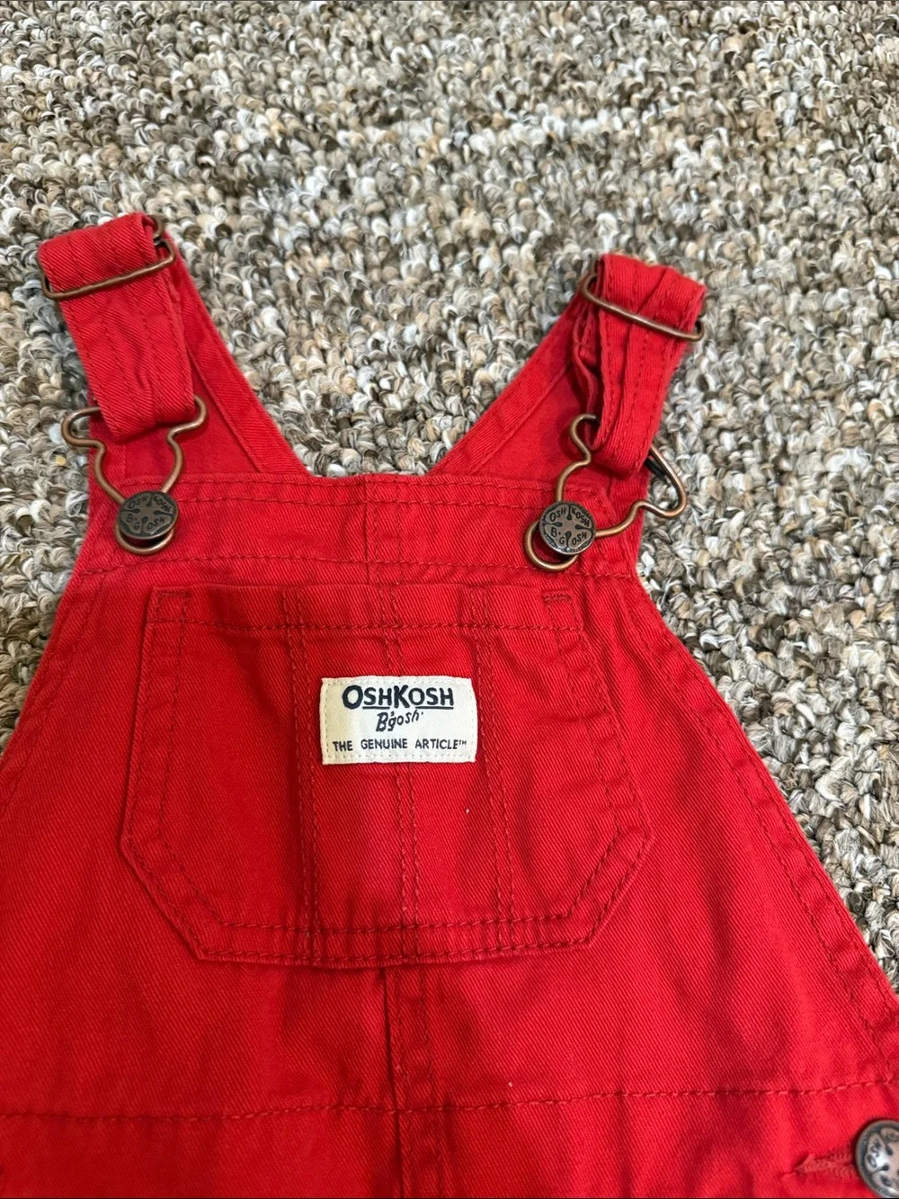 OshKosh B'gosh Bright Red Girls Short Overalls